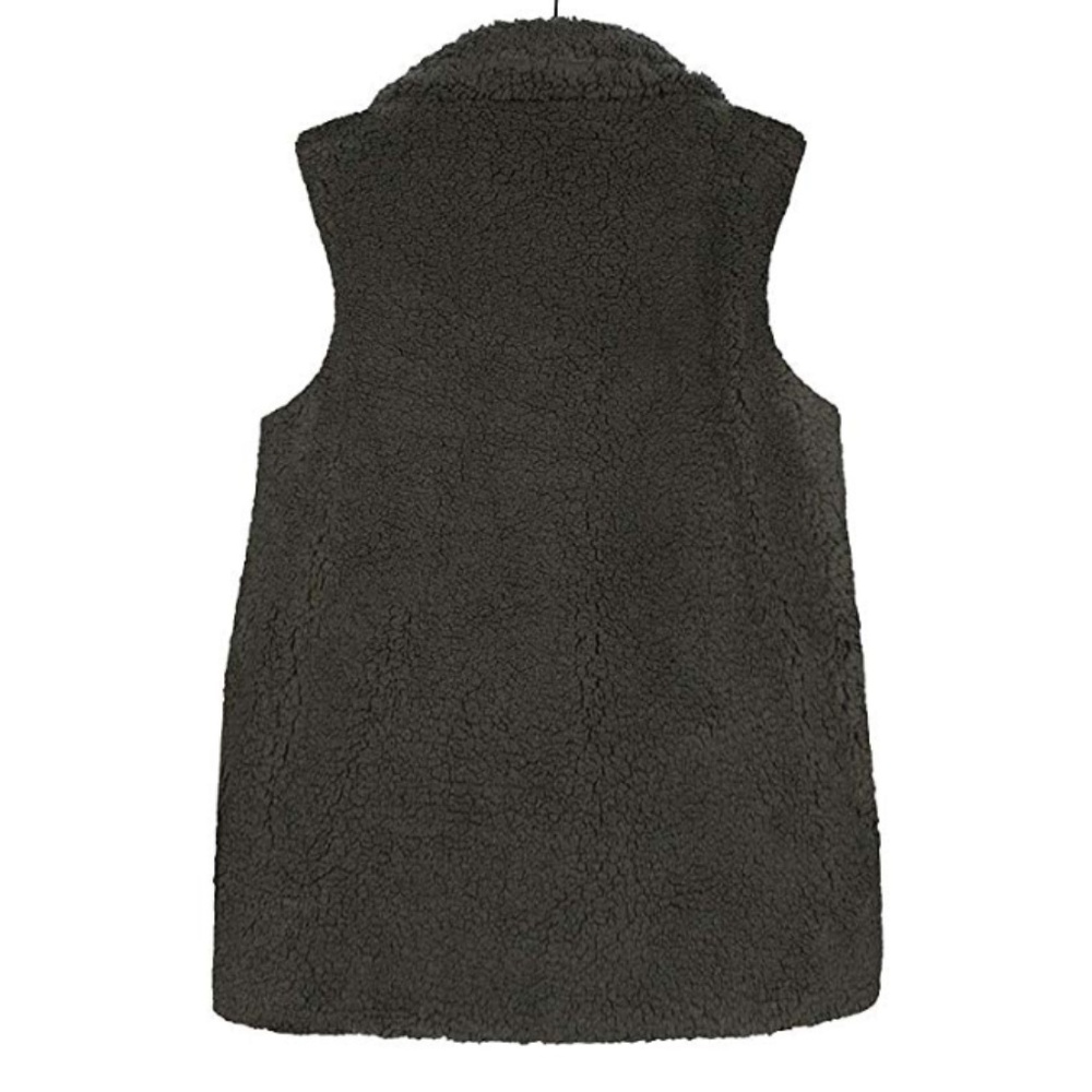NWT Sherpa Slate Double Breasted Chunky Vest Coat - Picture 3 of 3